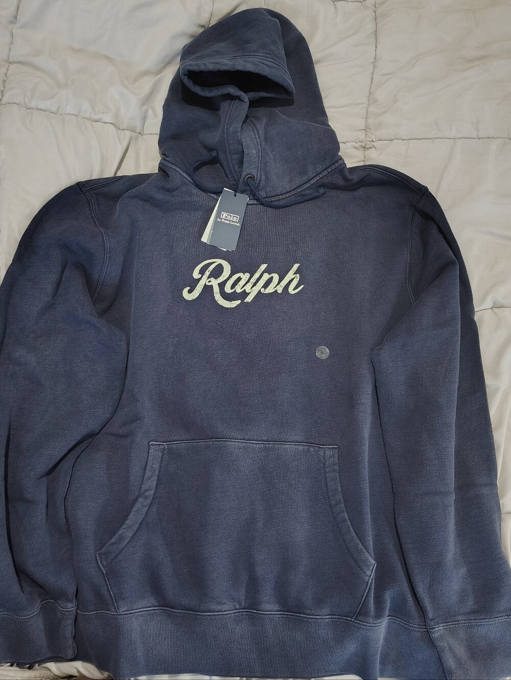 Polo Ralph Lauren Navy Hoodie with Script Logo Size XL NWT